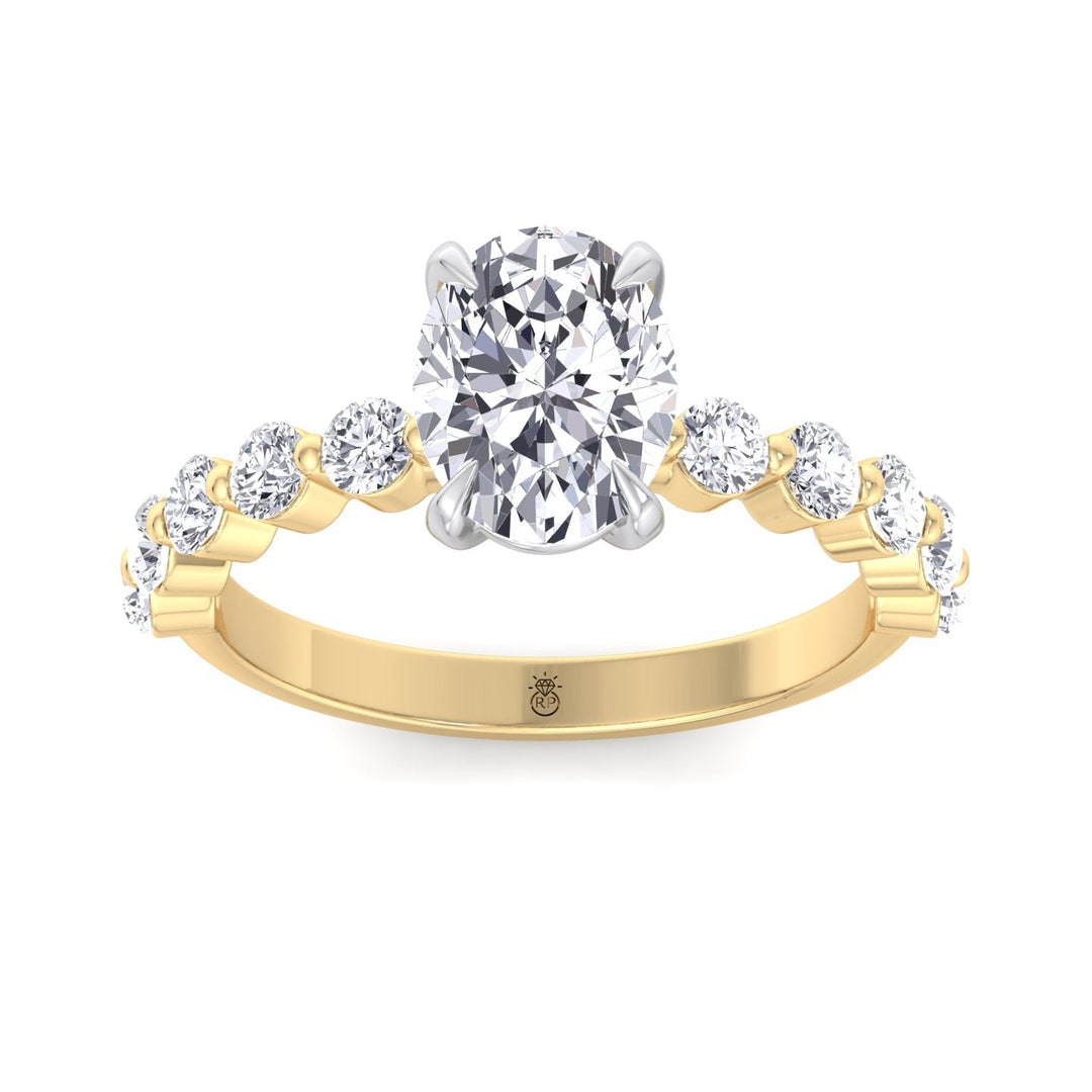 Multiple Stone Oval Cut Engagement Ring