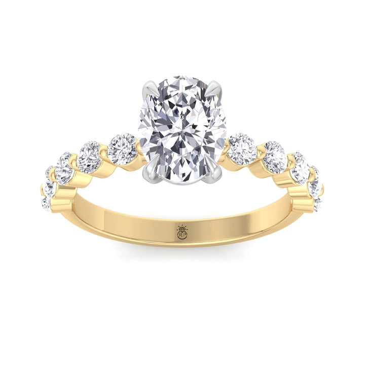 Multiple Stone Oval Cut Engagement Ring