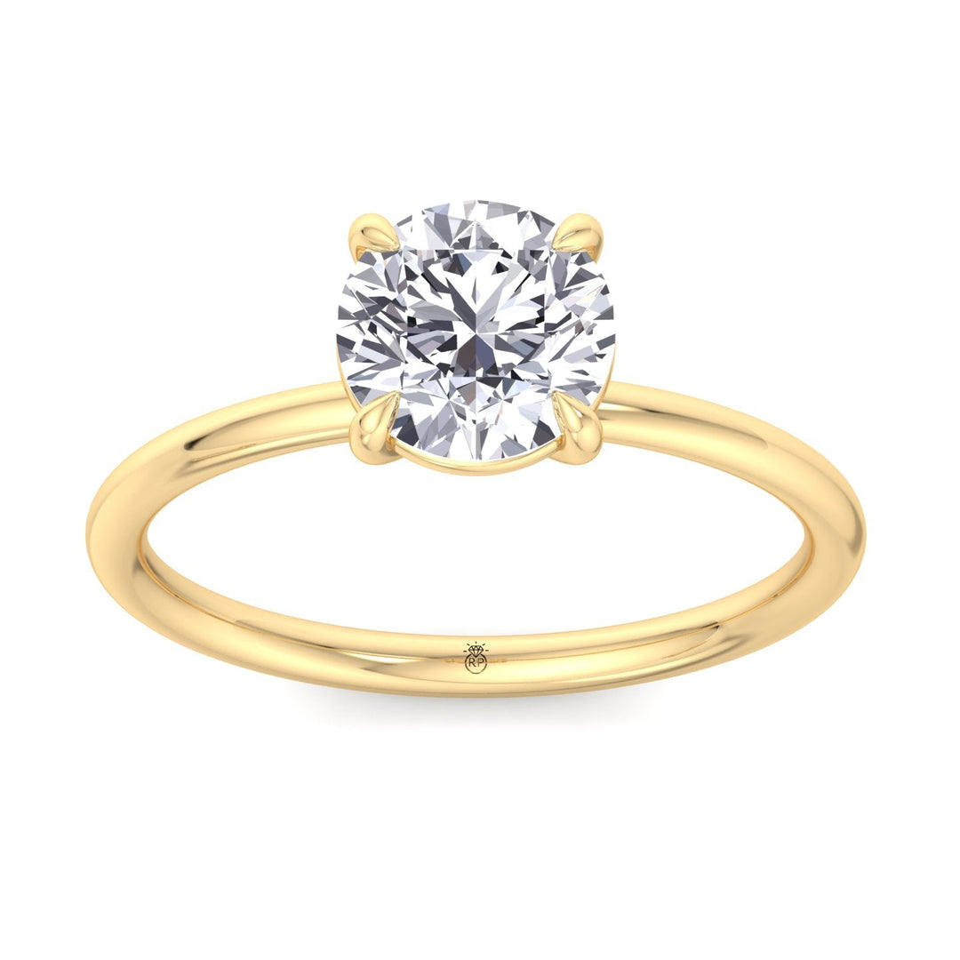 Thin Band Solitaire Round Brilliant Engagement Ring