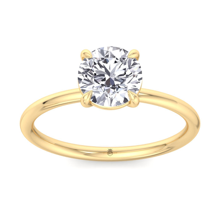 Thin Band Solitaire Round Brilliant Engagement Ring