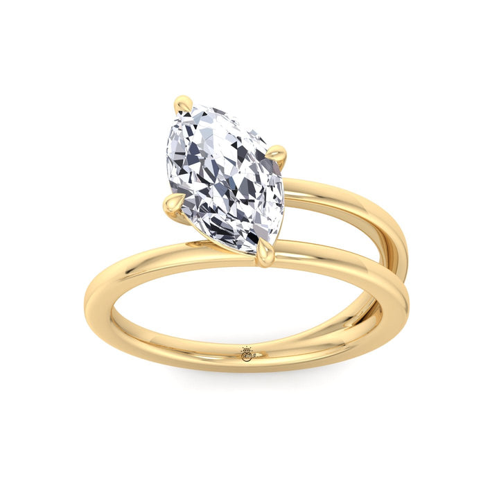 Twist Band Solitare Moval Engagement Ring