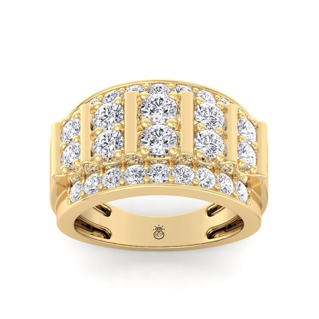 5ct Men’s Multi-Row Column Ring