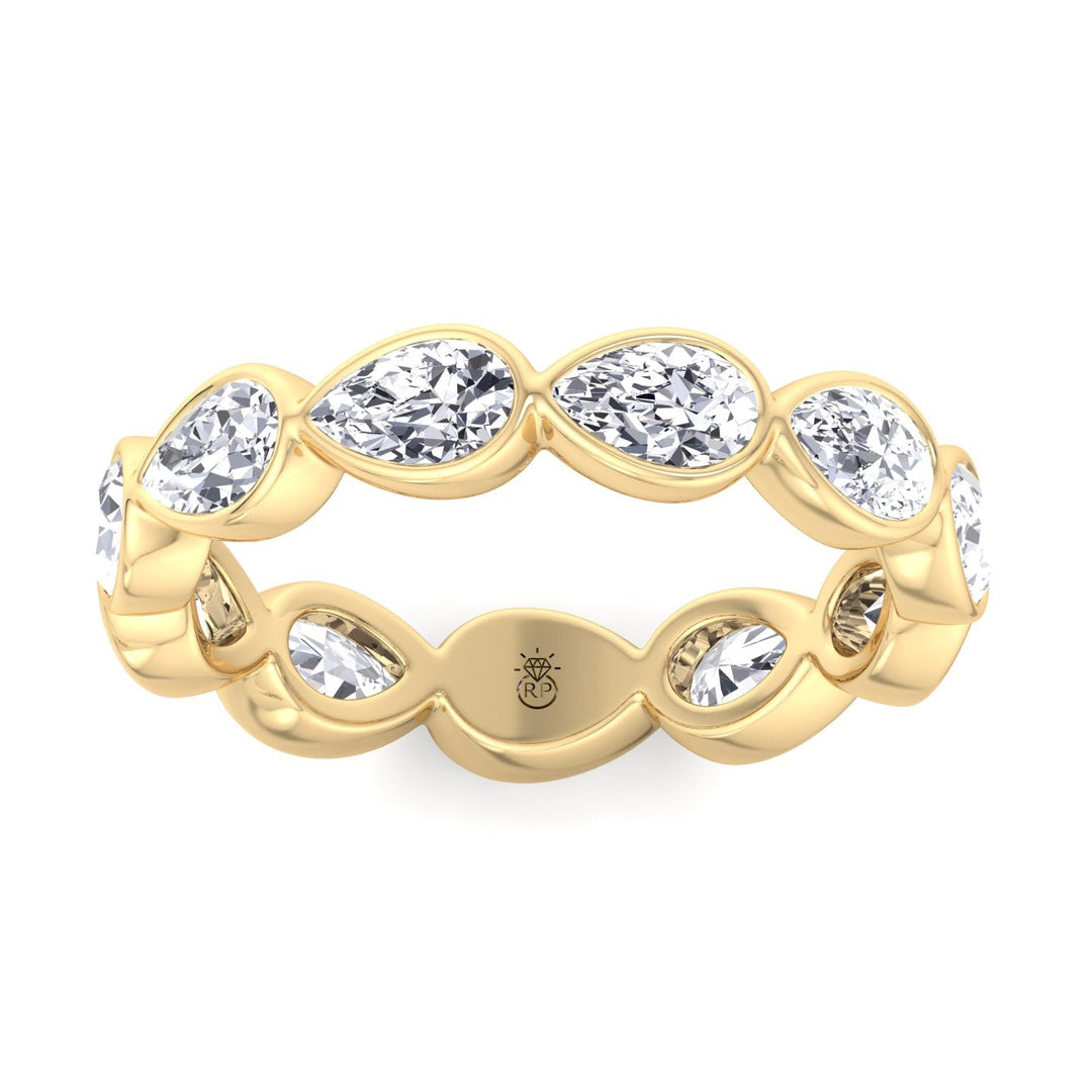 Bezel Set East To West Pear Shape Eternity Band