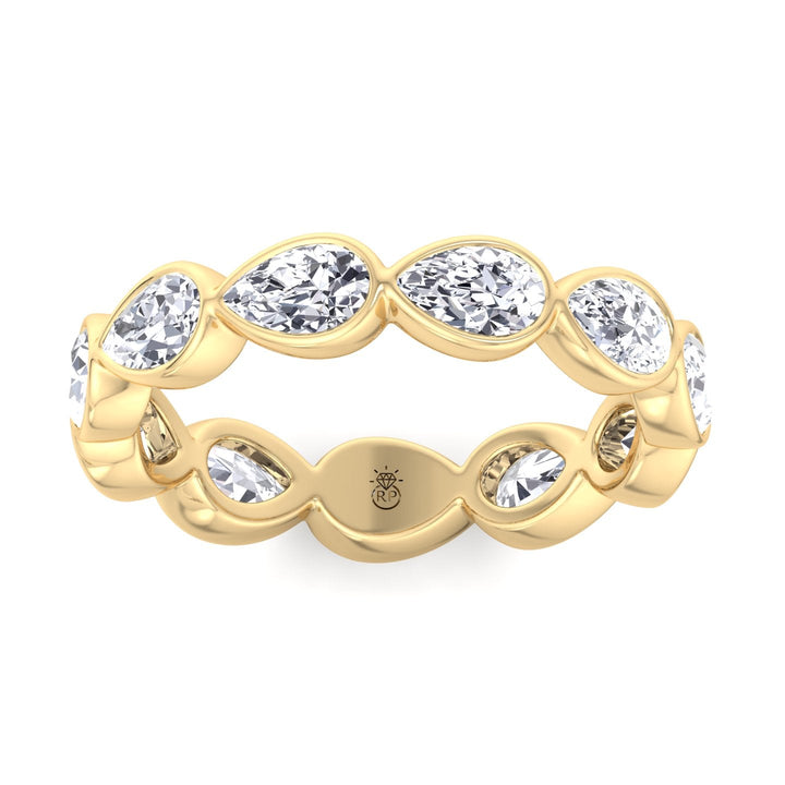Bezel Set East To West Pear Shape Eternity Band