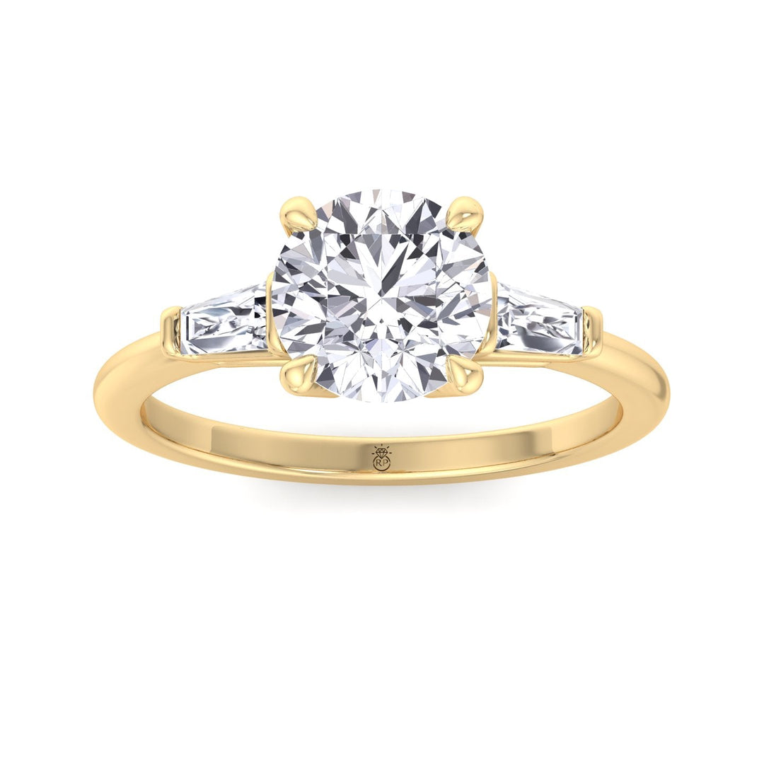 Tapered Baguette Round Cut Engagement Ring