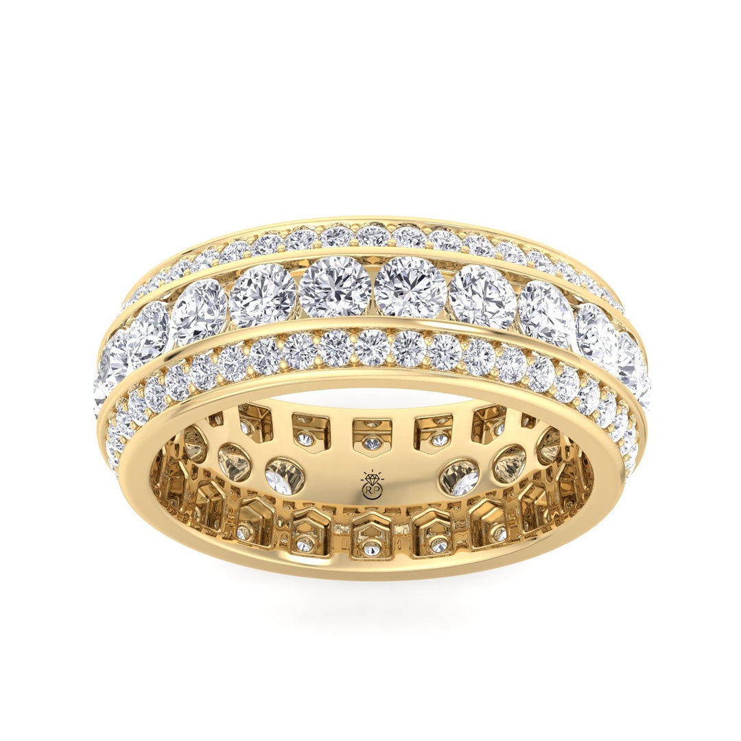 Exclusive 3 Row Round Eternity Band
