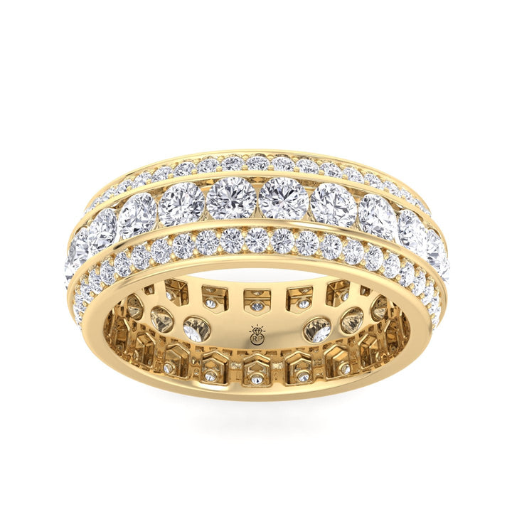 Exclusive 3 Row Round Eternity Band