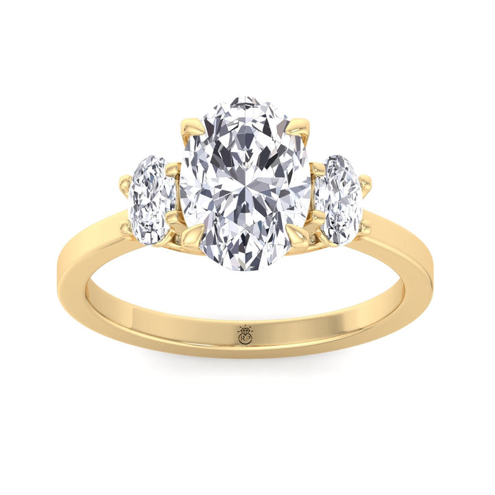 Oval Cut Engagement Ring with Oval Sidestones