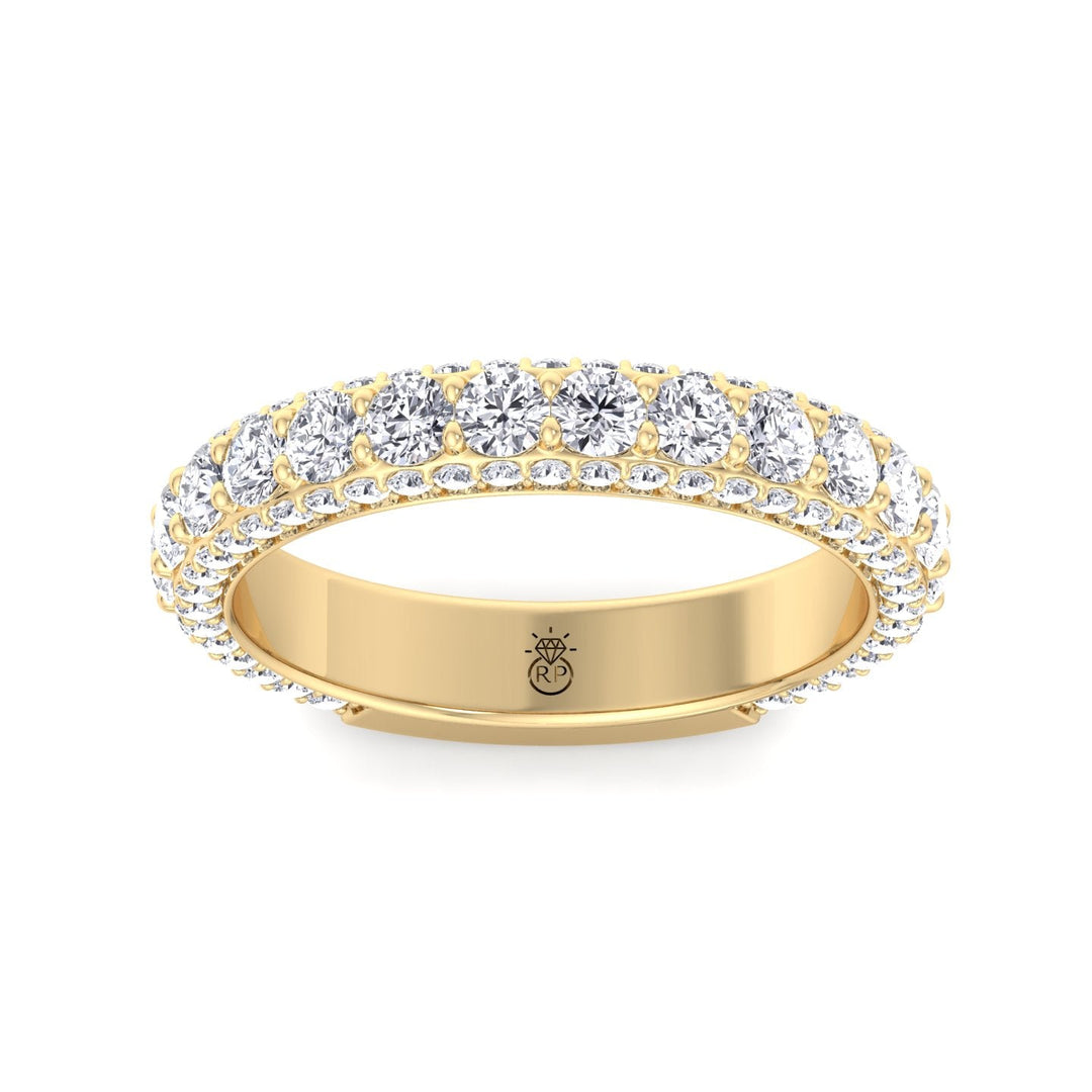 Round Cut Eternity Band with Pave Side