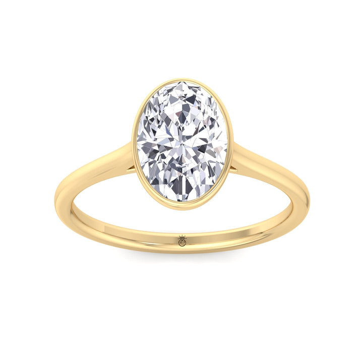 Bezel Set  Oval Cut Engagement Ring
