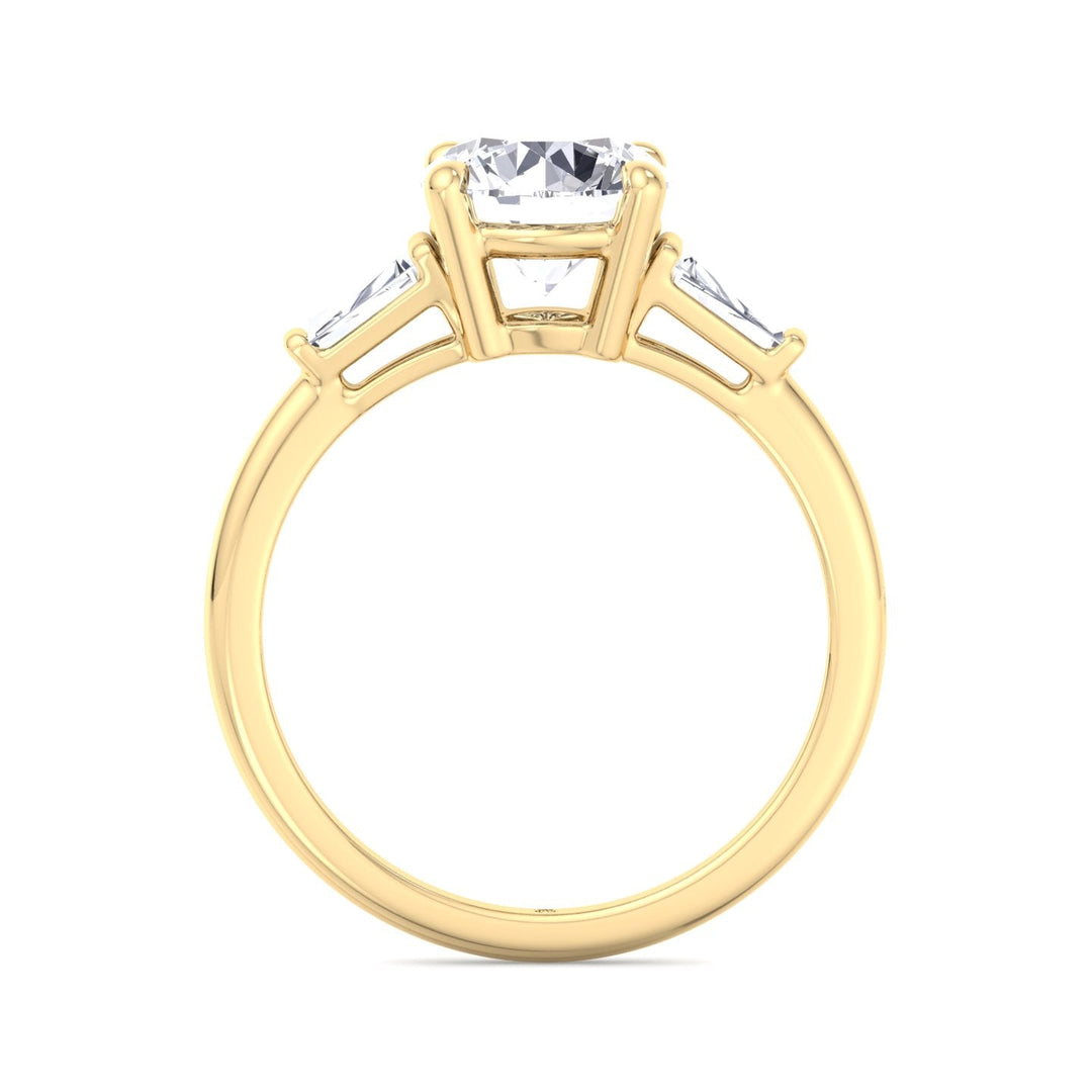 Tapered Baguette Round Cut Engagement Ring