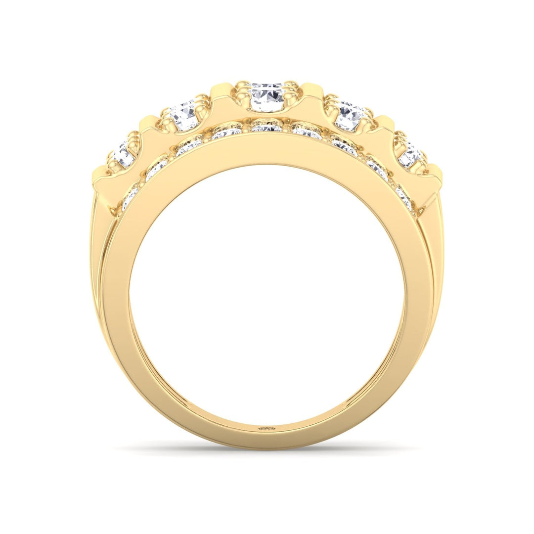5ct Men’s Multi-Row Column Ring