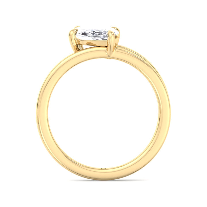 Twist Band Solitare Moval Engagement Ring