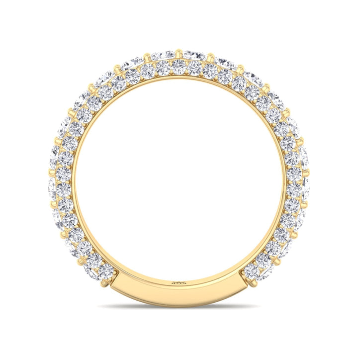 Round Cut Eternity Band with Pave Side