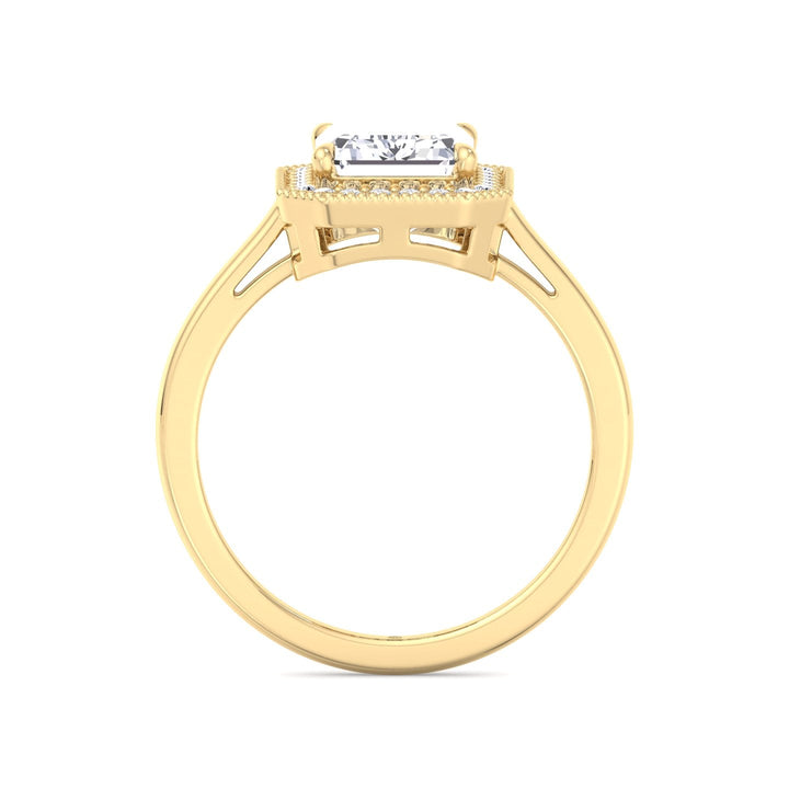 Vintage Emerald Cut Halo Engagement Ring