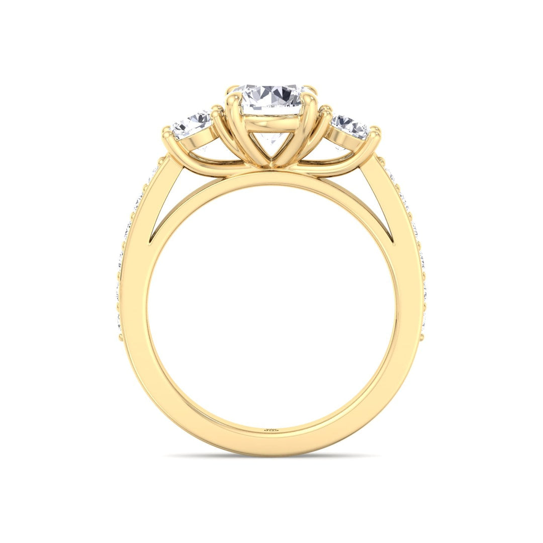Round Cut Engagement Ring With Sidestones