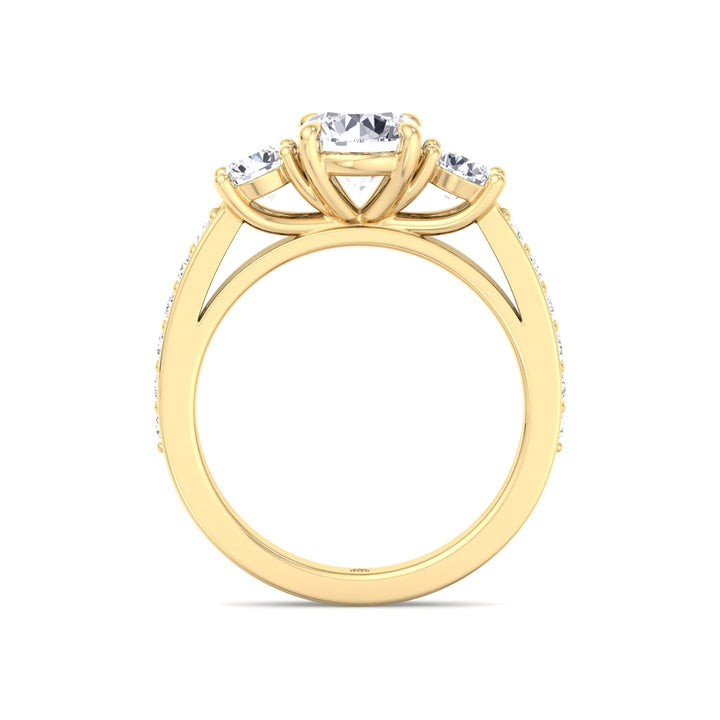 Round Cut Engagement Ring With Sidestones