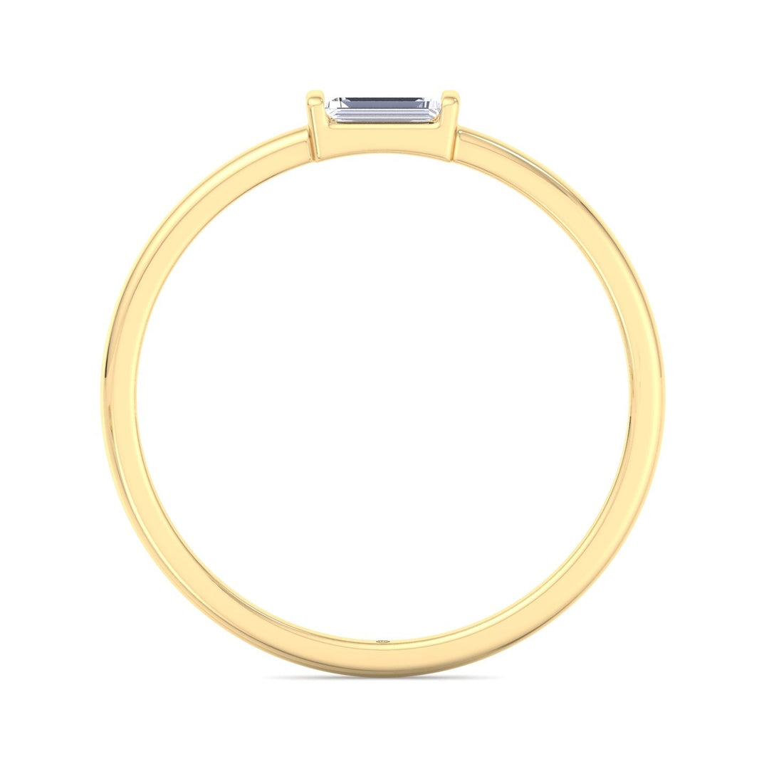 Dainty Baguette Solitaire Stackable Ring