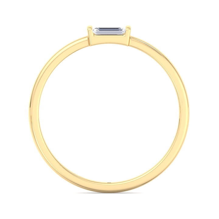 Dainty Baguette Solitaire Stackable Ring