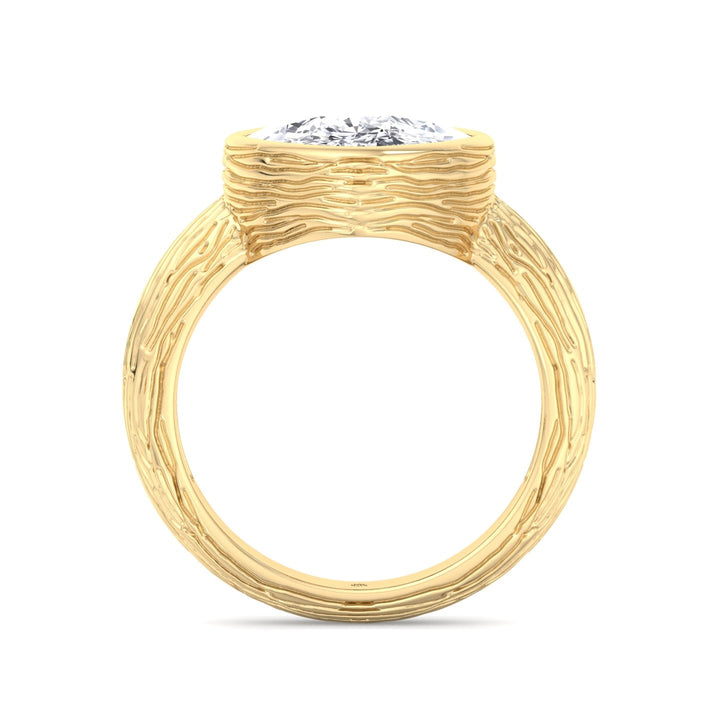 Cushion Cut Solitaire Hand Engraved Engagement Ring