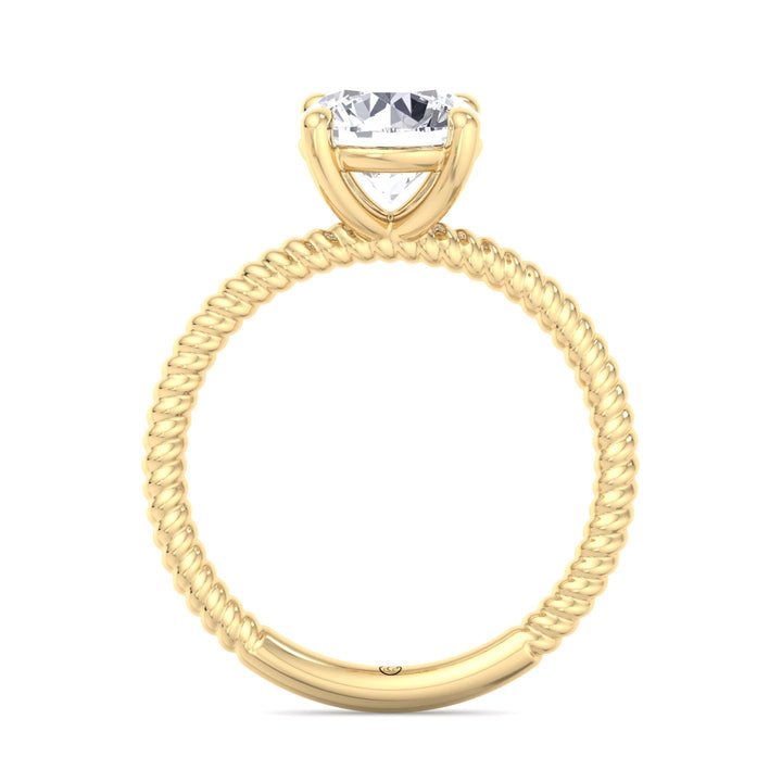 Twisted Rope Band Round Cut Solitaire Engagement Ring