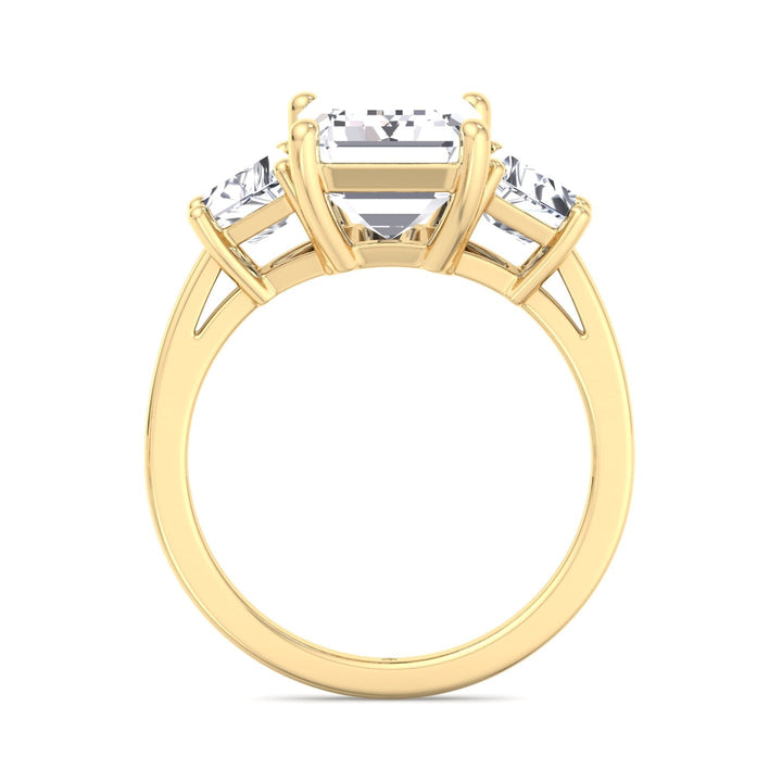 Three Stone Ring Trapezoid &amp; Emerald Cut Engagement Ring