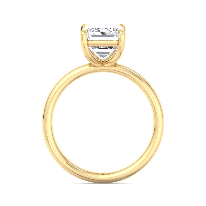 Emerald Cut Thin Band Solitaire Engagement Ring