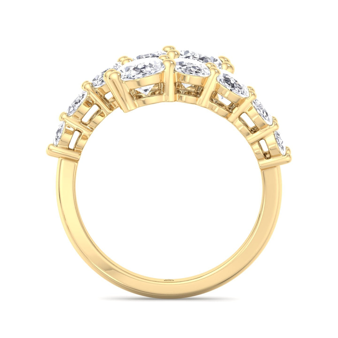 Oval Shape Open Row Eternity Band