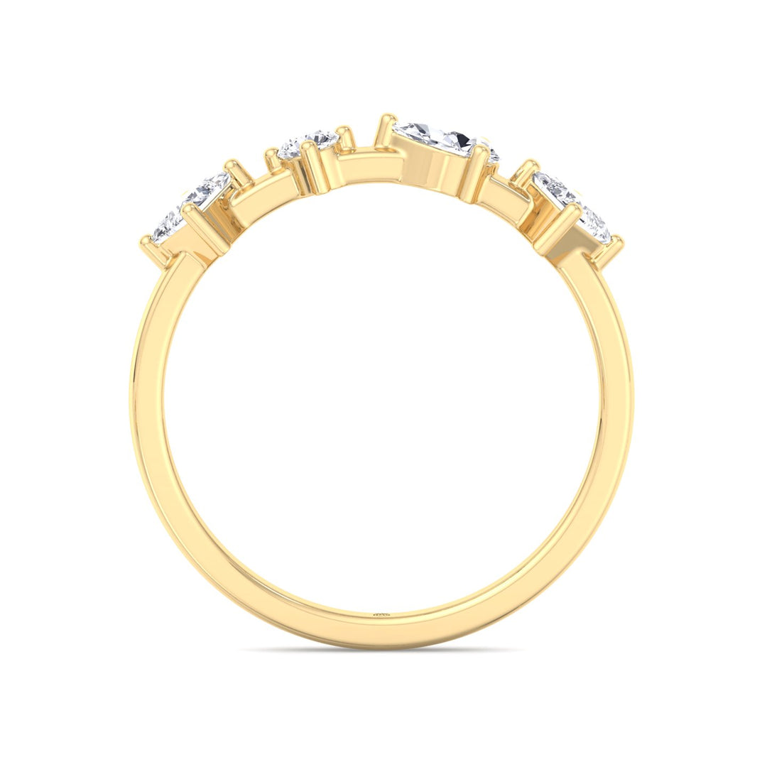 Multi Shape 4 Stone Wedding Band (0.55CT )