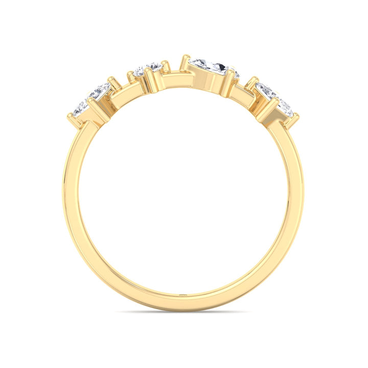Multi Shape 4 Stone Wedding Band (0.55CT )