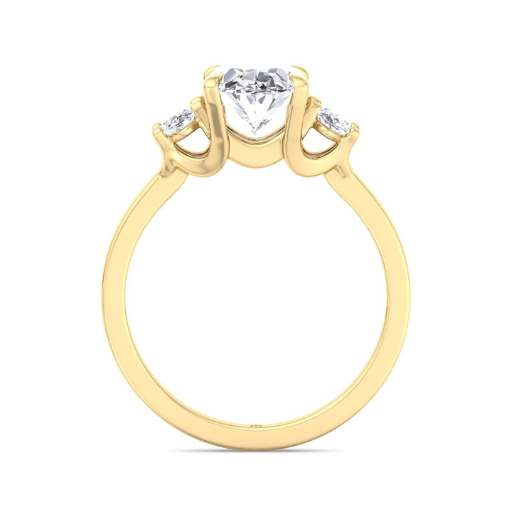 Oval Cut Engagement Ring with Oval Sidestones