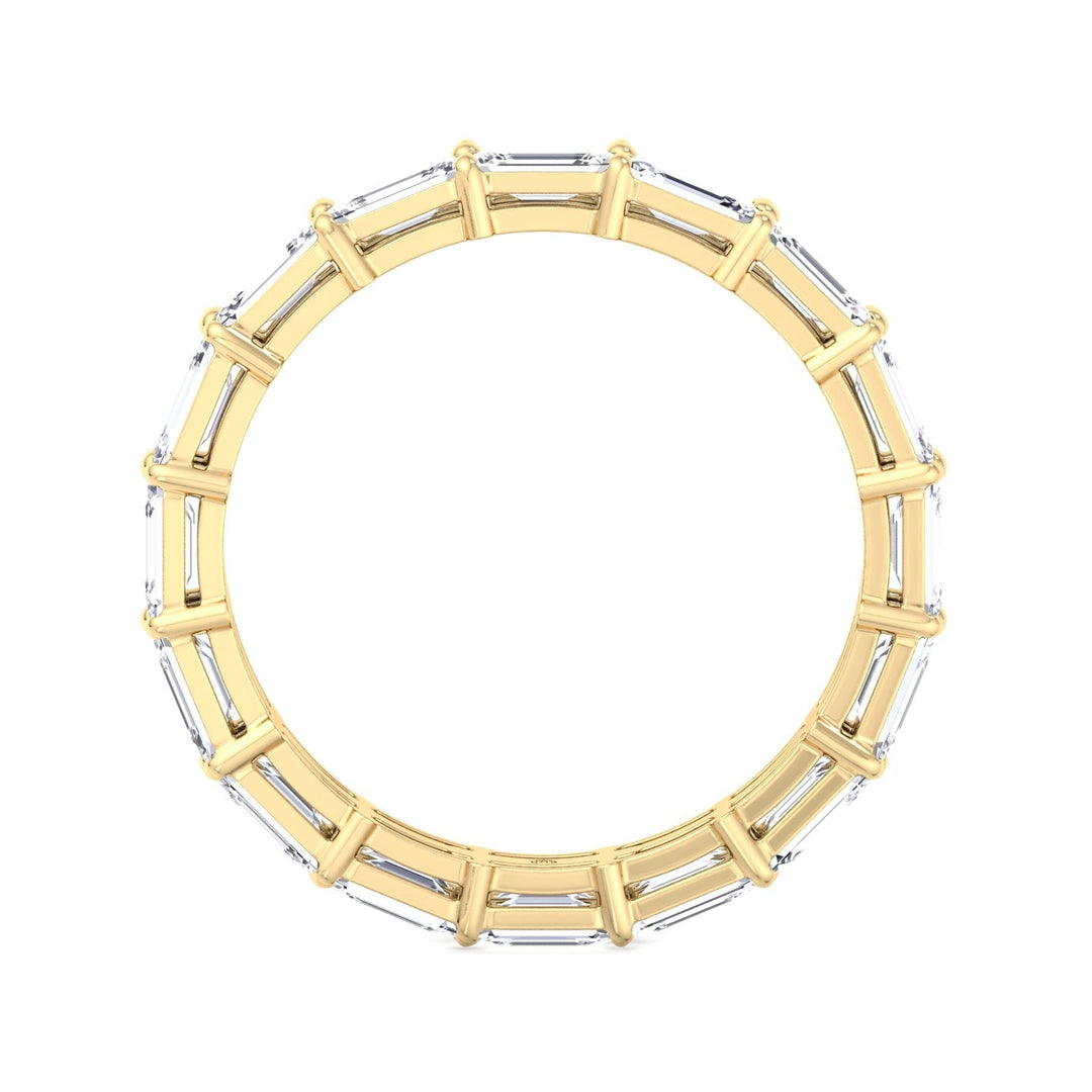 Double Row East to West Emerald Cut Eternity Band