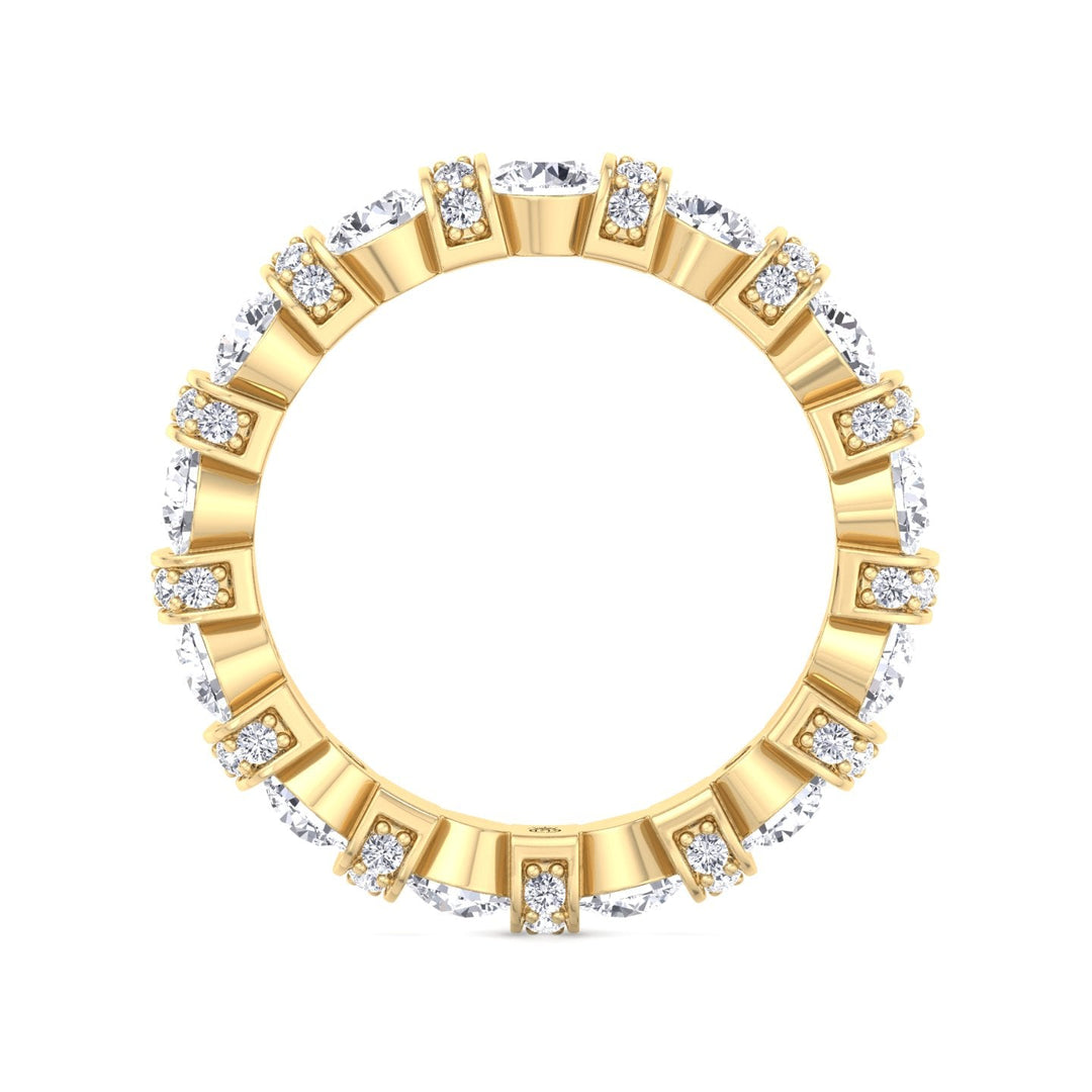 Round Cut Eternity Band With Pave Accents