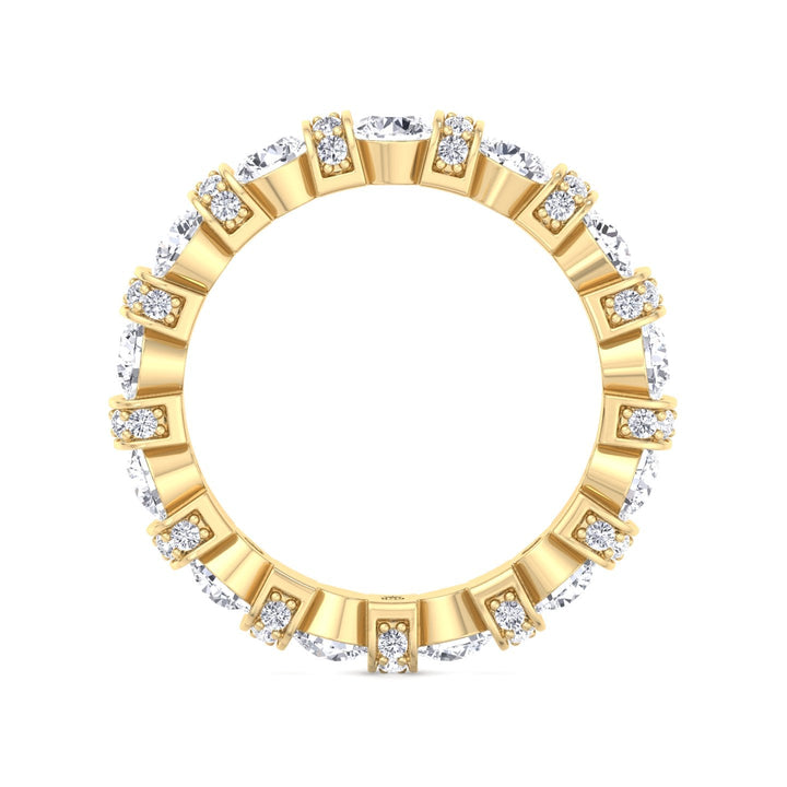 Round Cut Eternity Band With Pave Accents