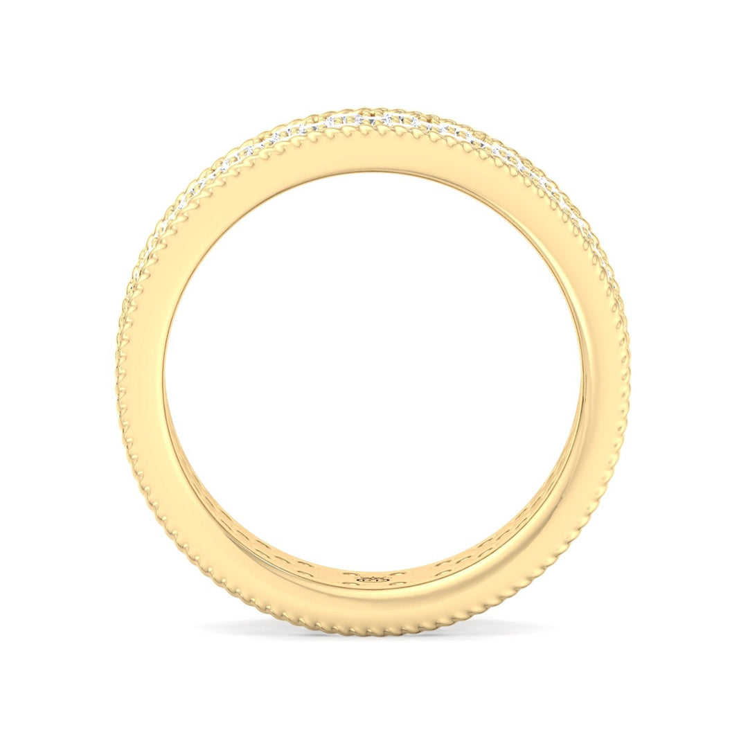 3 Row Pave Round Cut Eternity Band