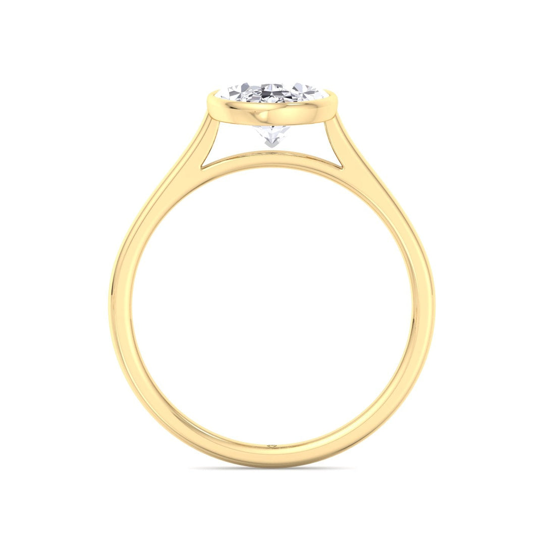 Bezel Set  Oval Cut Engagement Ring