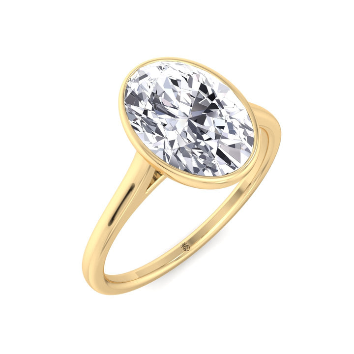 Bezel Set  Oval Cut Engagement Ring