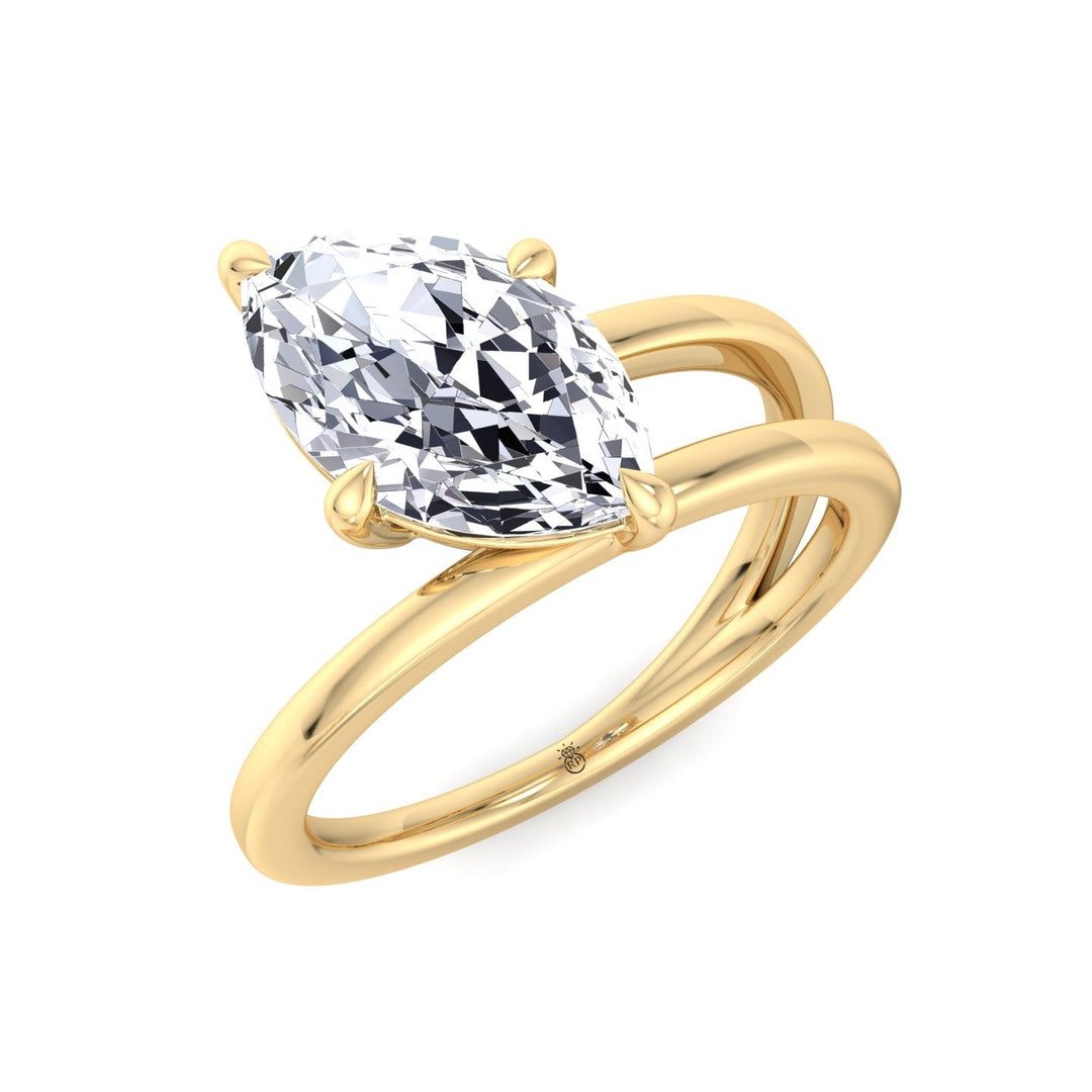 Twist Band Solitare Moval Engagement Ring