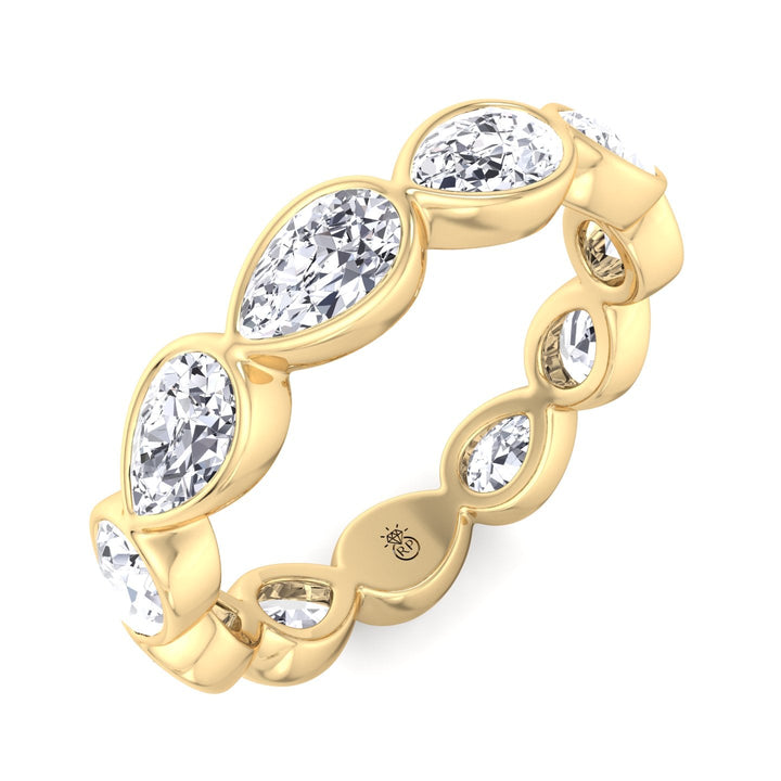 Bezel Set East To West Pear Shape Eternity Band