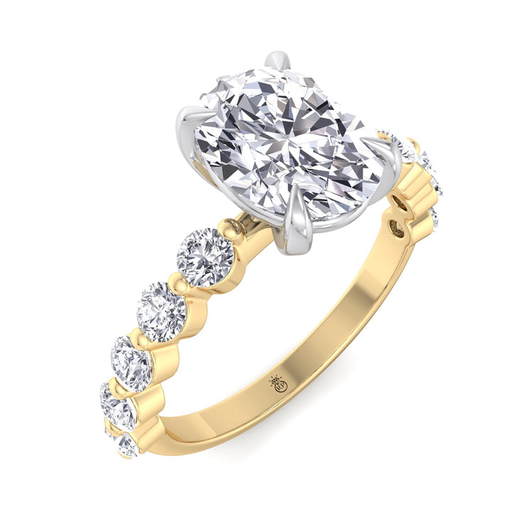 Multiple Stone Oval Cut Engagement Ring
