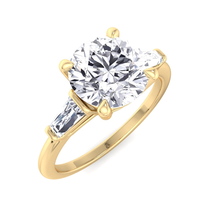 Tapered Baguette Round Cut Engagement Ring