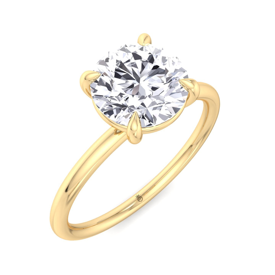 Thin Band Solitaire Round Brilliant Engagement Ring