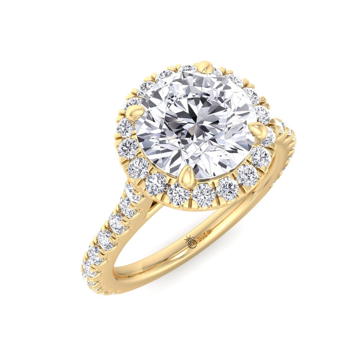 Round Cut Halo Engagement Ring
