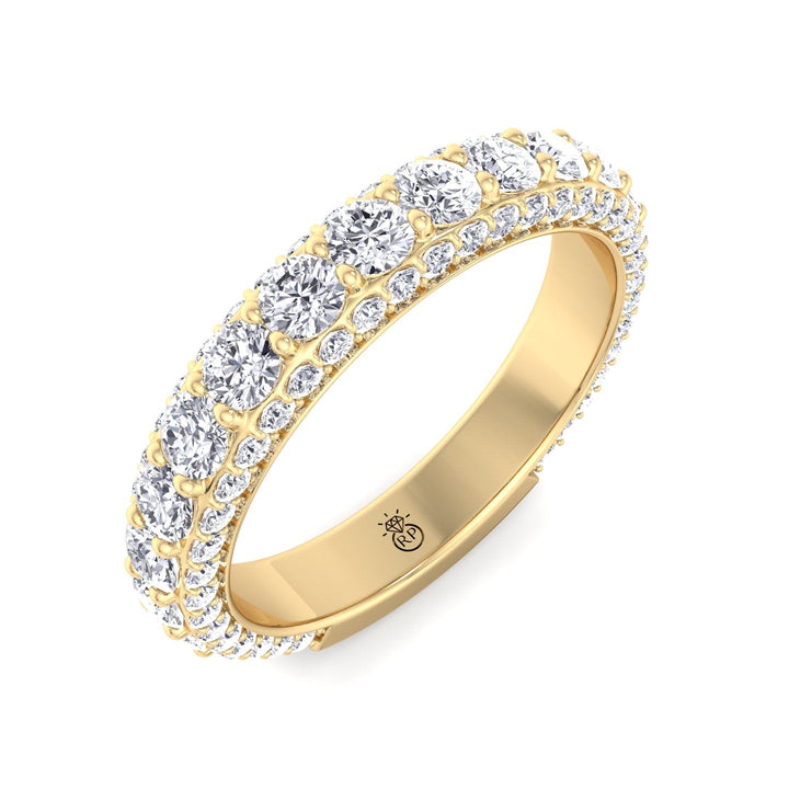Round Cut Eternity Band with Pave Side