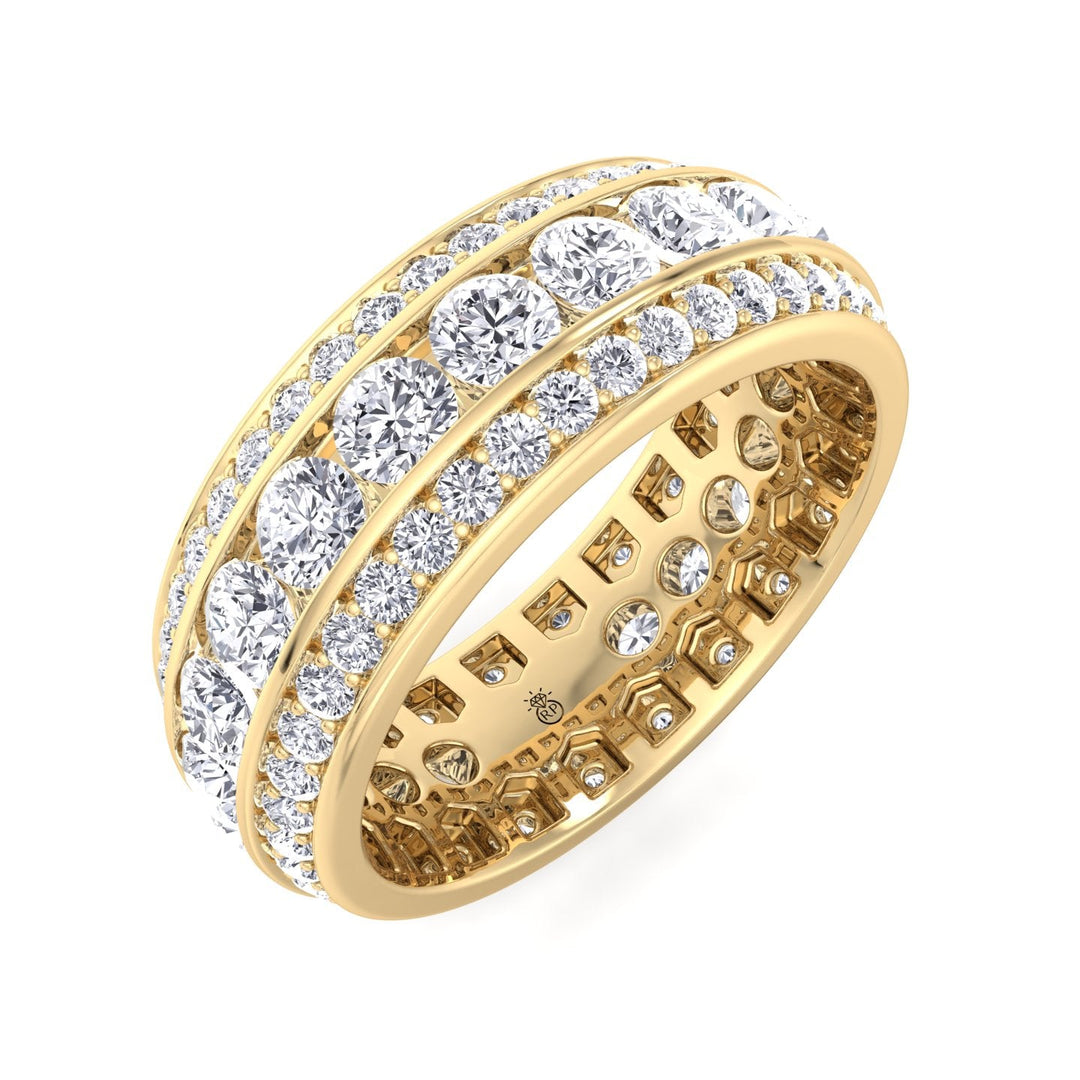Exclusive 3 Row Round Eternity Band