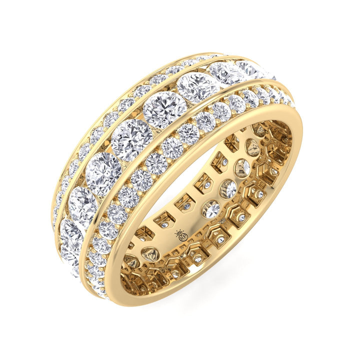 Exclusive 3 Row Round Eternity Band