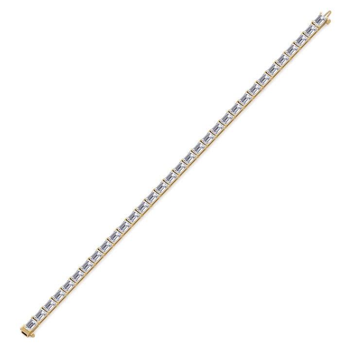 (14.50Ct T.W) East To West Emerald Cut Tennis Bracelet