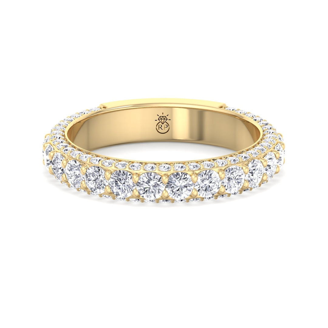 Round Cut Eternity Band with Pave Side