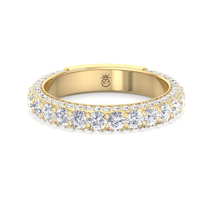 Round Cut Eternity Band with Pave Side
