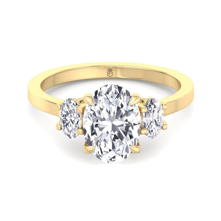 Oval Cut Engagement Ring with Oval Sidestones